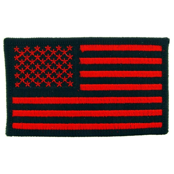 American Flag Patch Red & Black 3"