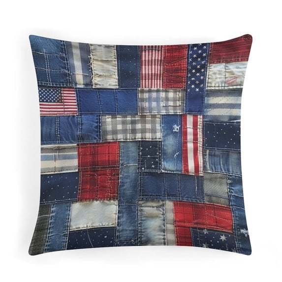American Flag Patchwork Pillow Cover 18