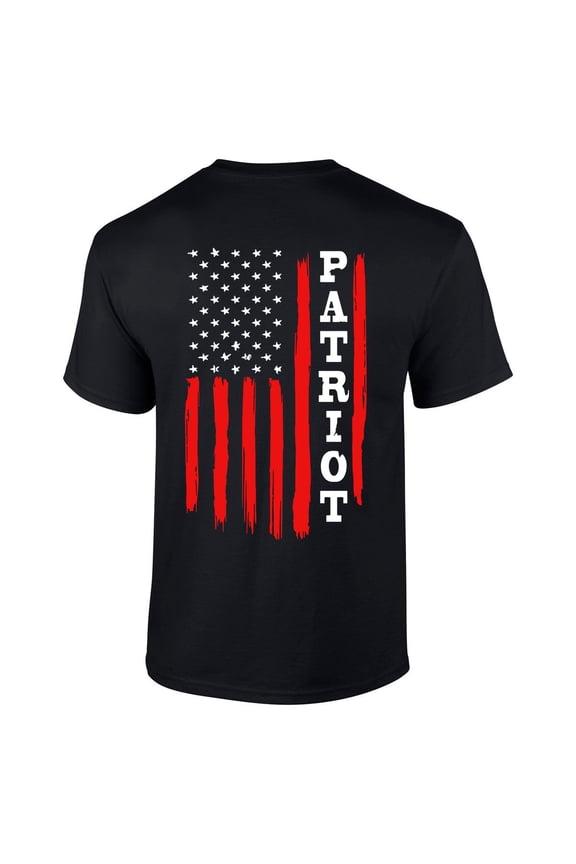 American Flag Patriot Men's Flag Sleeve Patriot Pride Short Sleeve T-shirt Graphic Tee Graphic Tee-Black-6xl