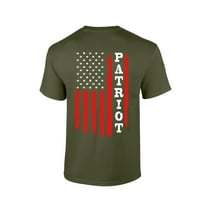 American Flag Patriot Men's Flag Sleeve Patriot Pride Short Sleeve T-shirt Graphic Tee Graphic Tee-Military-large