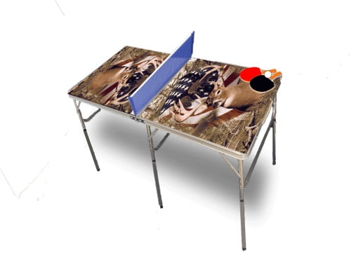 American Flag Patriotic Big Buck Portable Table Tennis Ping Pong Folding Table w/Accessories