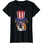 American Flag Patriotic Bulldog Mom Dad Apparel, 4th Of July T-Shirt Women