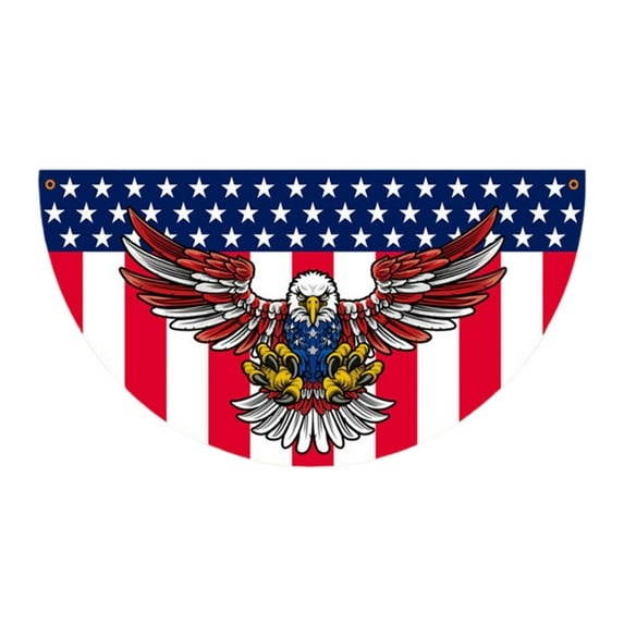 American Flag Patriotic Eagle American Non-Pleated Fan Flag American Garden Flag Patriotic Bunting Banner Flags For Outside 4th Of July Banner Decorations Outdoor