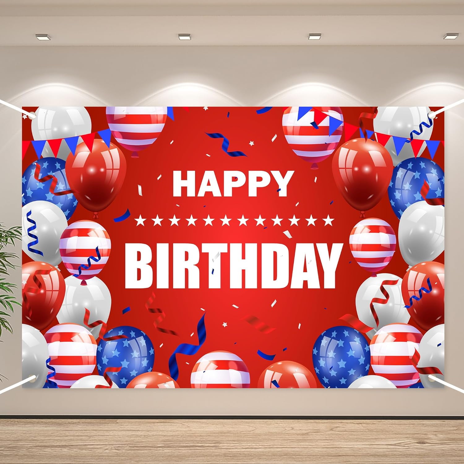 Custom American Flag July of 4 Birthday Backdrop for Boy