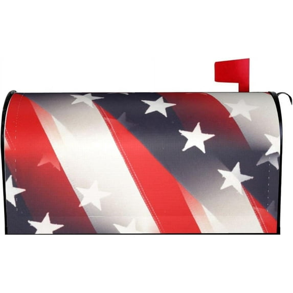 American Flag Patriotic Mailbox Covers Magnetic Waterproof Mail Cover Letter Post Box Wraps for Home Garden Yard Decor, 21x18 in