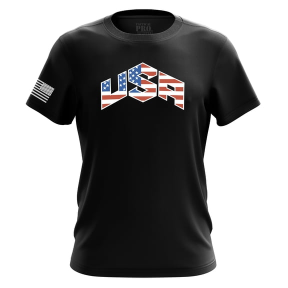 American Flag Patriotic Men’s T-Shirt, Lightweight Classic Fit Short Sleeve Shirt