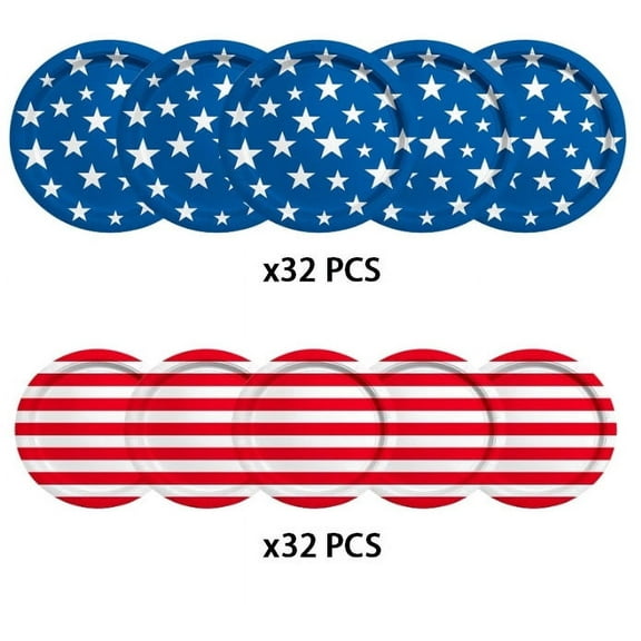 American Flag Patriotic Party Supplies Disposable dinner paper plates dessertns for Veterans Day Election Day 4th of July Independence Day Decorations