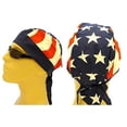 thumbnail image 1 of American Flag Patriotic Stars Stripes Red White Blue Skull Cap Doo Rag USA (One Size, Stripes Flag), 1 of 1