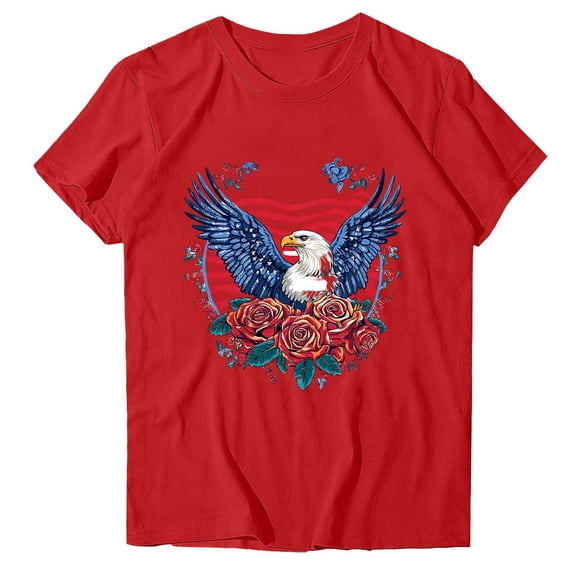 American Flag Patriotic T-Shirt Women 4th of July Shirt USA Flag Stars Stripes Graphic Shirt Summer Casual Tops
