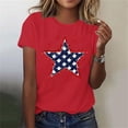 thumbnail image 1 of American Flag Patriotic T-Shirt Women 4th of July Shirt USA Flag Stars Stripes Graphic Shirt Summer Casual Tops, 1 of 6