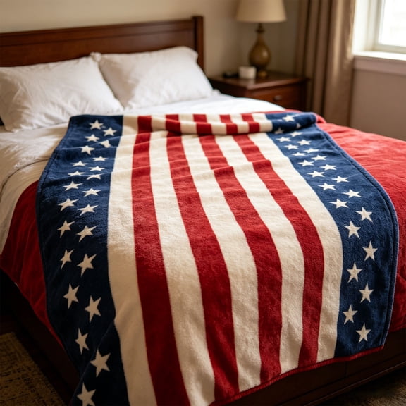 American Flag Patriotic Throw Blanket for Couch Sofa Bed, July 4th Blanket Ultra Soft Cozy Throw Blanket, 250th Anniversary USA Military Veteran July 4th Gift (1PC, 50x70 inch, A)