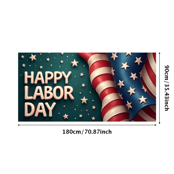 American Flag Pattern Labor Day Banner Festive Decoration Stars Stripes Design Holiday Event Background for Celebration Patriotic Decor Outdoor Party