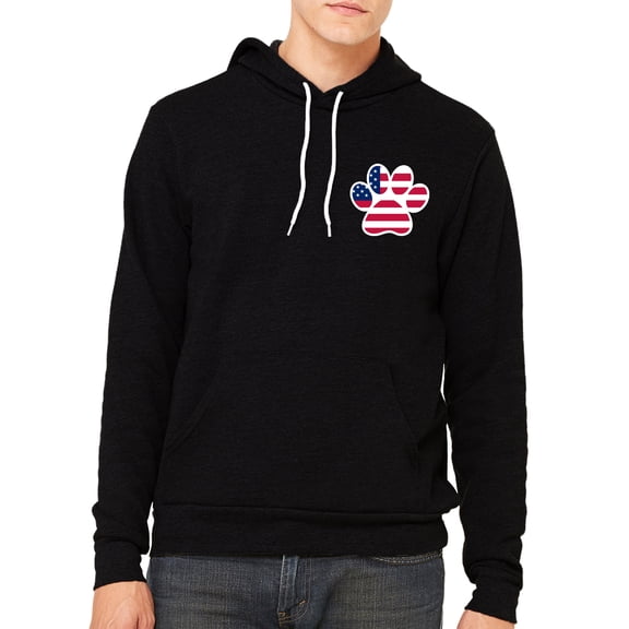 American Flag Paw Print, 4th of July Hoodies, Patriotic Hoodies - Black MH200HOODPATRIOT S6 M
