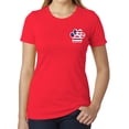 thumbnail image 1 of American Flag Paw Print, Women's Gaphic T-shirts, 4th of July Shirts - Heather Red MH200WPATRIOT S6 M, 1 of 3