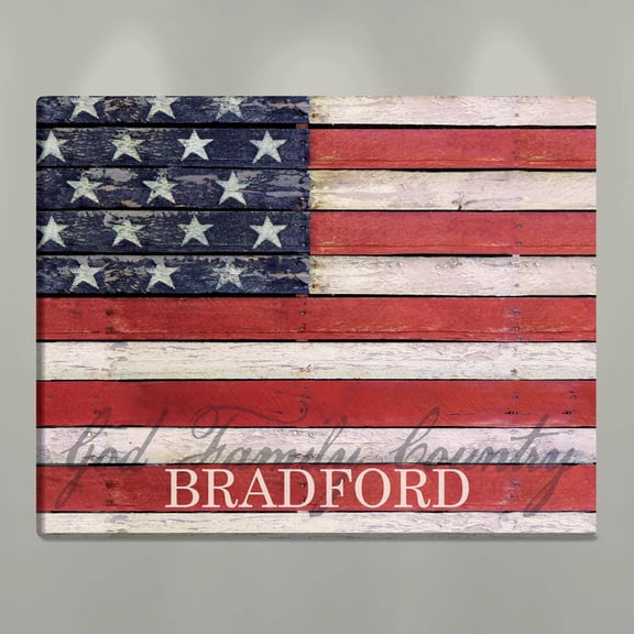 American Flag Personalized 11" x 14", 16" x 20" or 18" x 24" Canvas