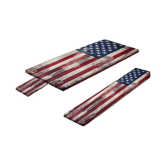 American Flag Picnic Table Cover with Bench Covers Set of 3 Waterproof 4th of July Camping Rectangle Tablecloths with Elastic Fitted Picnic Table Cover for Outdoor Decor