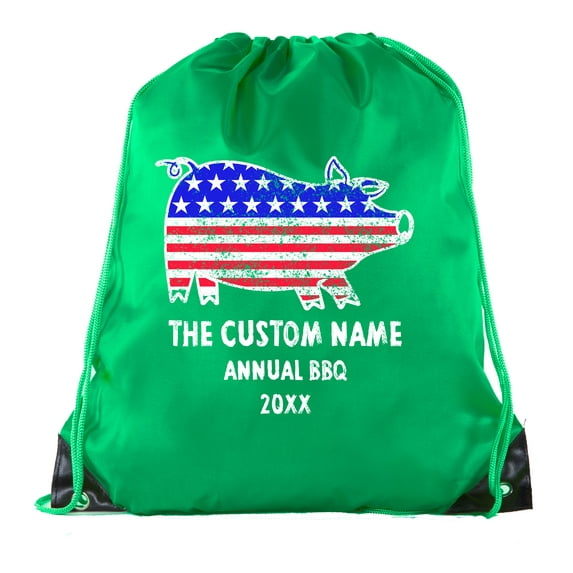 American Flag Pig with custom name -Family Reunion Party Favor Gift Bags
