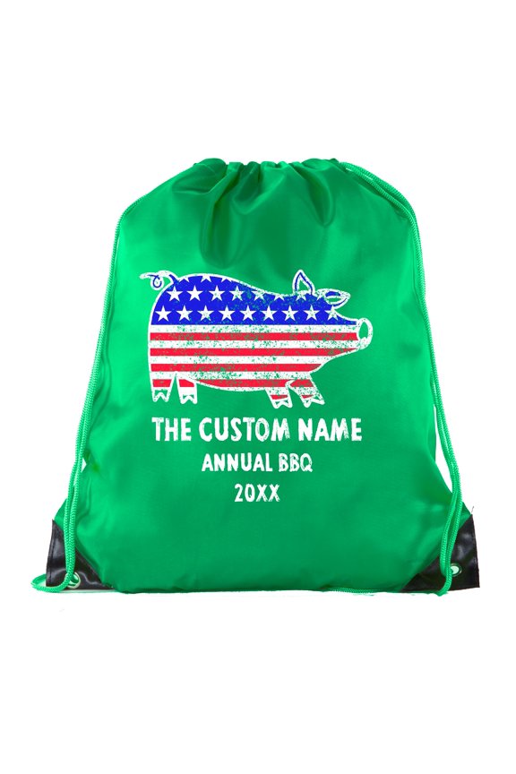 American Flag Pig with custom name -Family Reunion Party Favor Gift Bags