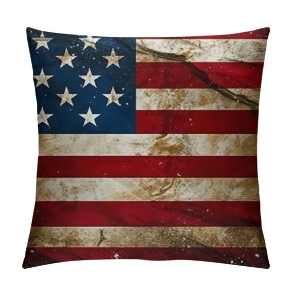 American Flag Pillow,Home Decorative Throw Pillow Cover Vintage USA Flag Burlap C hion for Couch/Sofa/Bedroom/Livingroom/Kitchen/Car quare Pillow case