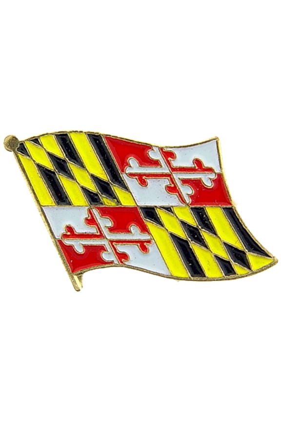 American Flag Pin, USA Maryland Flag - Officially Licensed Original Artwork, Enamel Lapel Pin - 1"