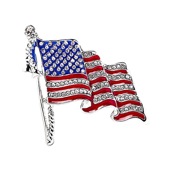 American Flag Pin Usa Patriotic Lapel Enamel Metal Badge Brooch for Independence Day Campaign Election