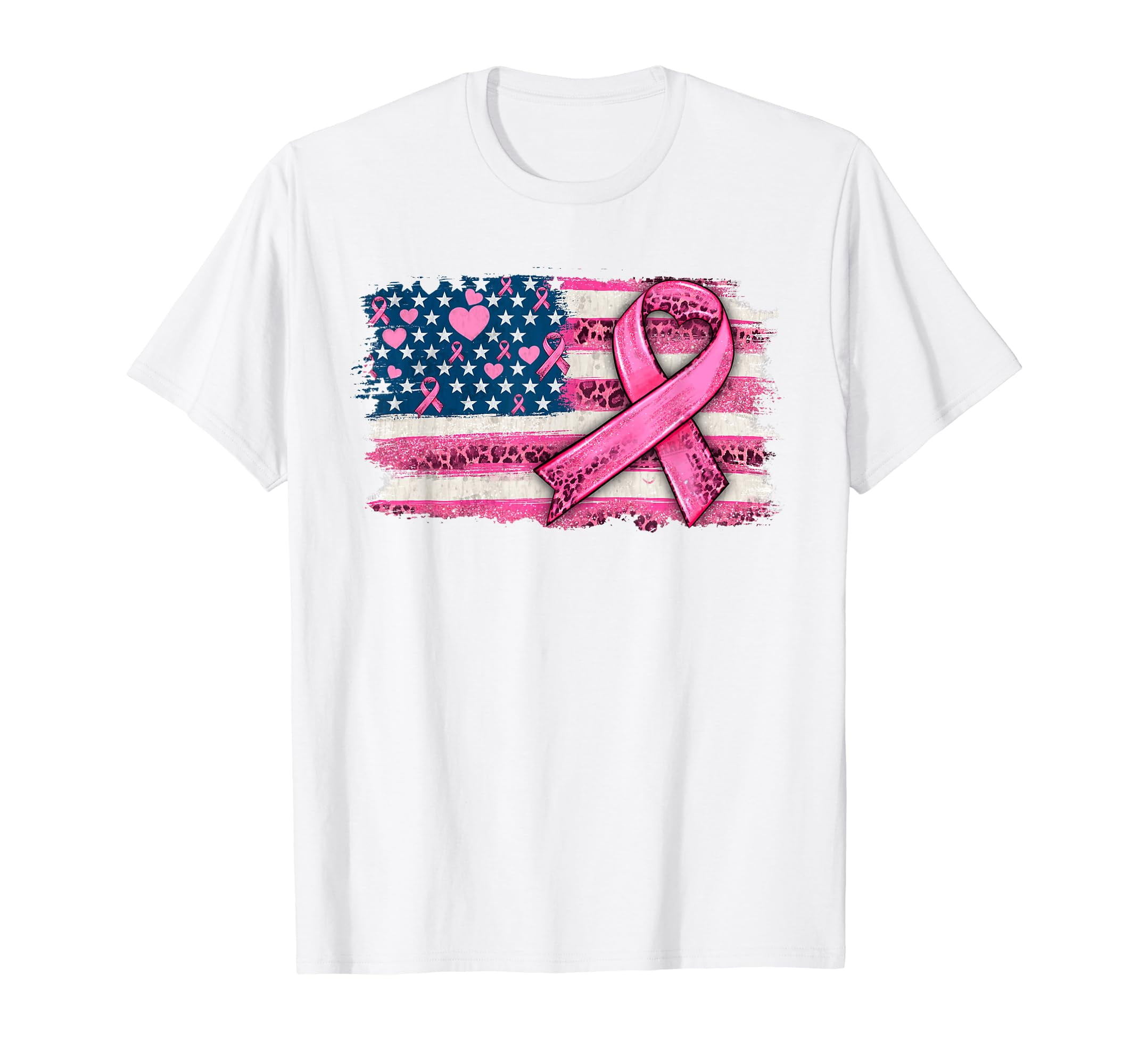 American Flag Breast Cancer Shirts Gift Mom and Grandma