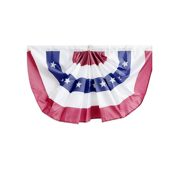 American Flag Pleated Fan Banner Patriotic Half Fan Decorations for July Memorial Day Themed Party Bunting