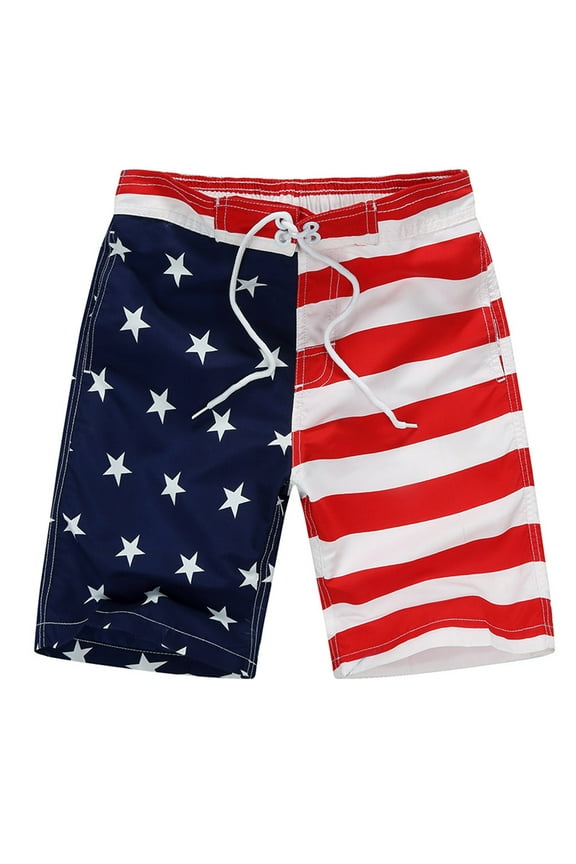 American Flag Polyester Casual Trunks Swimwear Bottoms (Boy's 4-7Y)
