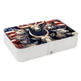 thumbnail image 1 of American Flag Portable PU Leather Jewelry Organizer Box with Removable Compartment, 1 of 6