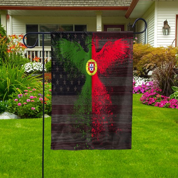 American Flag- Portuguese Flag Portugal US Friendship Forever July 4 Decoration Garden Flag (11.5x17.5) Double Sided-USA Flags Premium Polyester-Decorative Indoor Outdoor Flag