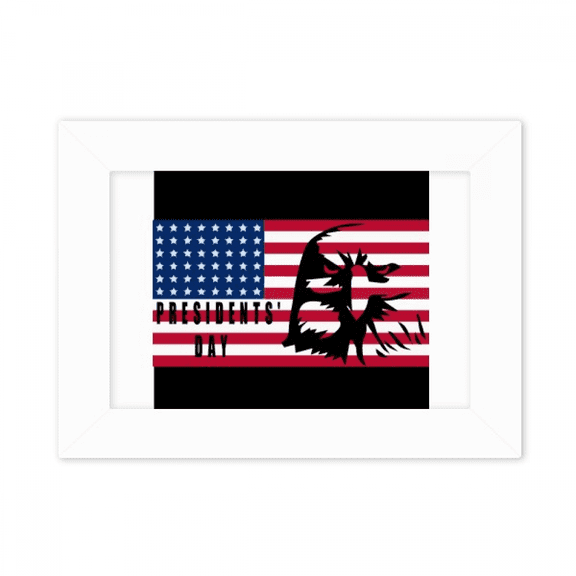 American Flag Presidents Day Brid Photo Mount Frame Picture Art Painting Desktop 5x7 inch