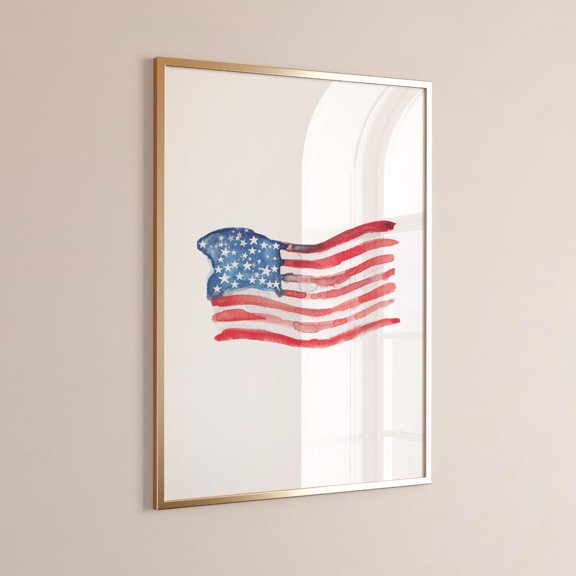 American Flag Print, American Flag , Abstract American Flag Dorm Decor, College Dorm American Flag Wall Art Home Decor #697, Stretched Canvas Size 8x12