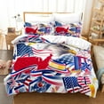 thumbnail image 1 of American Flag Print Bedding Set Queen Quilt Cover Pillowcase Set 3D Bedding Digital Printing Comforter Set and Pillow Covers Home Breathable Textiles, 1 of 7