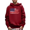 thumbnail image 1 of American Flag Print Boys Casual Pullover Long Sleeve Hoodies Sweatshirt For Independence Day, Kids Hoodie Tops Outdoor, 1 of 8