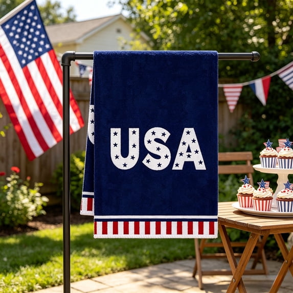 American Flag Print Independence Day Towel 23.6x15.7 in Microfiber ...