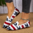 thumbnail image 1 of American Flag Print Patriotic Shoes for Women Slip on Sneakers Classic Mesh Loafers EVA Sole Breathable Shoes, 1 of 6