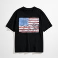 thumbnail image 1 of American Flag Print Tops Women USA Stars Stripes Patriotic T Shirt Summer Loose, 1 of 7