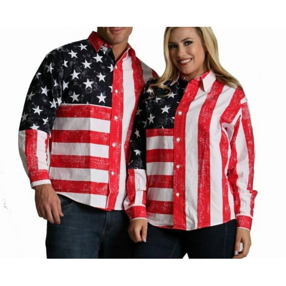 American Flag Print Unisex long Sleeves Shirt - 167201