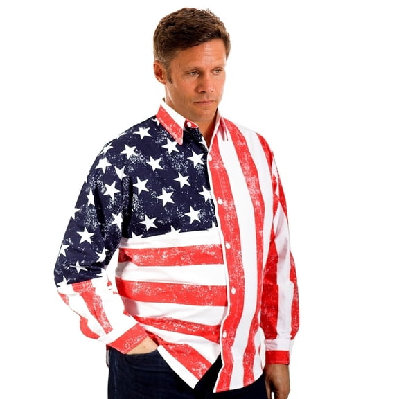 American Flag Print Unisex long Sleeves Shirt - 167201