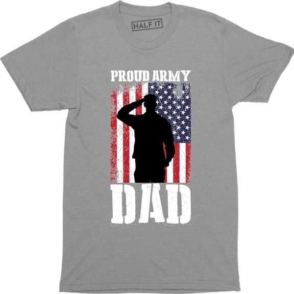 American Flag Proud Army Dad Men's Super Hero Brave Army Veteran T-Shirt