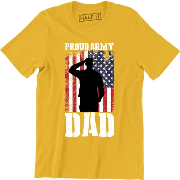 American Flag Proud Army Dad Men's Super Hero Brave Army Veteran T-Shirt