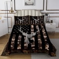 thumbnail image 1 of American Flag Queen Bedspread Set, Brown Grey Camouflage Antlers and Leaves Coverlet Set for Teens Adults,Camo Hunting Deer Wild Animal Quilt Set Stars and Stripes Bed Set ( Farmhouse Style ), 1 of 3