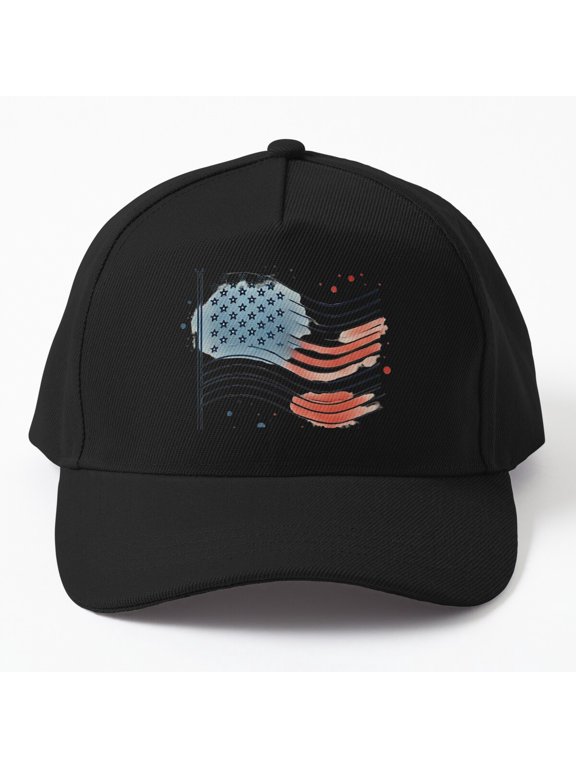 American Flag R Design Baseball Hat, USA Letter Graphic Design, Classic Everyday Cap