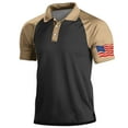 thumbnail image 1 of American Flag Raglan Shirts for Men Casual Summer Outdoor Short Sleeve Collared Golf T-Shirt Activewear, 1 of 3