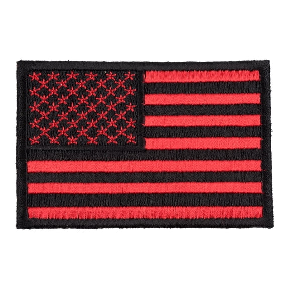 American Flag Red & Black Patch, X-Small Size.