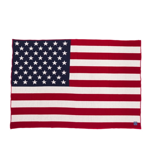 American Flag Red/White/Navy Wool Throw