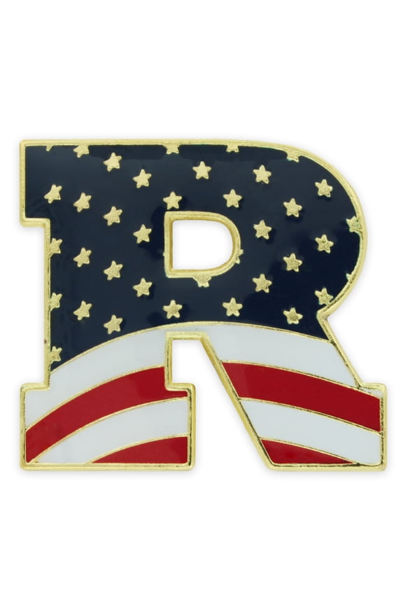 American Flag Republican Party R Patriotic Enamel Lapel Pin