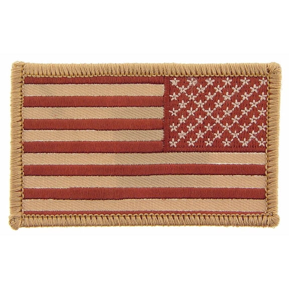 American Flag Right Arm Patch Brown 2" x 3 1/4"