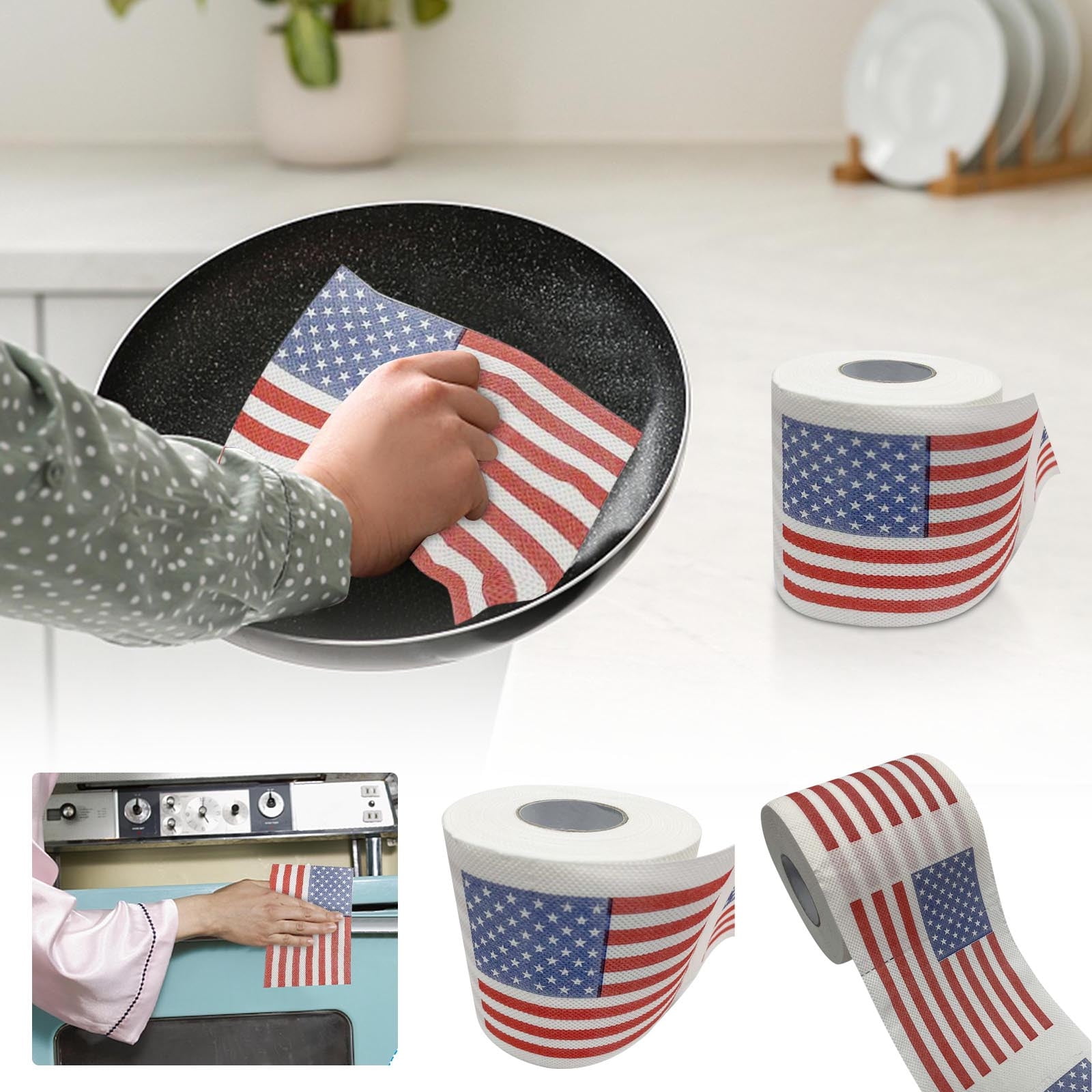American Flag Roll Paper Bathroom Tissue Bathroom Toilet Napkin Toilet