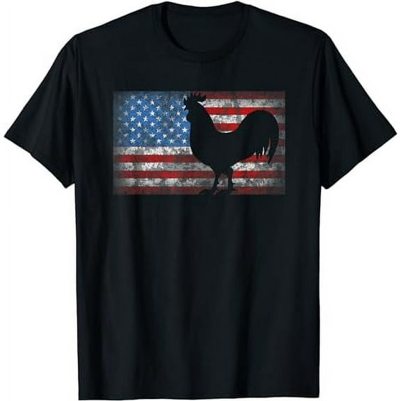 American Flag Rooster Chicken 4th of July Animal Gift T-Shirt